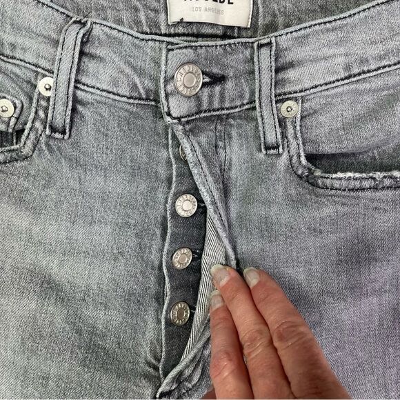 Agolde Nico Jeans Women’s 24 Gray Ankle Skinny High Rise Button Fly Stretch - Picture 3 of 13